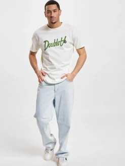 Tops & T-Shirts|T-Shirts & Tank Tops*Wood Wood Ace T-Shirt mit Schriftzug und Aufnäher, cremeweiß