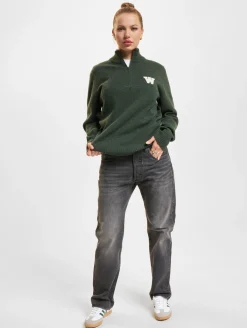 Sweater & Pullover|Pullover & Sweater*Wood Wood Blu AA CS Halfzip Pullover naturgrün