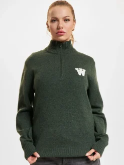 Sweater & Pullover|Pullover & Sweater*Wood Wood Blu AA CS Halfzip Pullover naturgrün