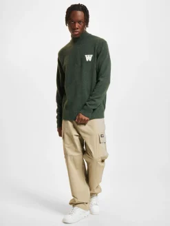 Sweater & Pullover|Pullover & Sweater*Wood Wood Blu AA CS Halfzip Pullover naturgrün