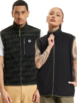 Mäntel & Jacken|Jacken & Mäntel*Wood Wood Dax Ivy Fleeceweste schwarz ivy aop