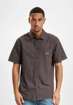 Poloshirts & Blusen|Hemden & Poloshirts*Wood Wood Era USAA Kurzarmhemd Eisen