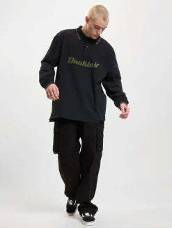 Poloshirts & Blusen|Hemden & Poloshirts*Wood Wood Len Baseline Ls Polo schwarz