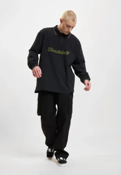 Poloshirts & Blusen|Hemden & Poloshirts*Wood Wood Len Baseline Ls Polo schwarz