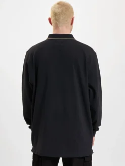 Poloshirts & Blusen|Hemden & Poloshirts*Wood Wood Len Baseline Ls Polo schwarz