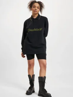 Poloshirts & Blusen|Hemden & Poloshirts*Wood Wood Len Baseline Ls Polo schwarz