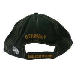 Caps & Mützen*SCRIMMAGE WORLDCUP LEGENDS Unisex Baseball-Cap im Deutschland-Design Baumwoll-Cap mit Fußballspieler-Print Curved-Brim-Cap mit No.5-Print Damaged-Look TC123027WCL Schwarz