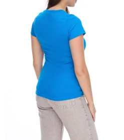 Tops & T-Shirts*WORXWEAR Damen T-Shirt modisches Rundhals-Shirt mit 180gsm Kurzarm-Shirt Blau