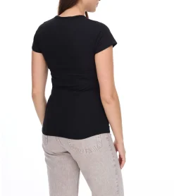 Tops & T-Shirts*WORXWEAR Damen T-Shirt modisches Rundhals-Shirt mit 180gsm Kurzarm-Shirt Schwarz