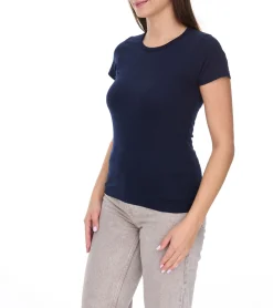 Tops & T-Shirts*WORXWEAR Damen T-Shirt modisches Rundhals-Shirt mit 180gsm Kurzarm-Shirt Navy
