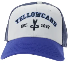 Caps & Mützen*BioworldMerch YELLOWCARD Base-Cap Pop Punk Band Fanwear mit gebogenem Schirm TC103518YWC Weiß/Blau