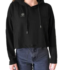 Sweater & Pullover*YOU DO YOU Damen Cropped-Hoodie mit Kapuze Alltags-Pullover Yoga-Mode 905081 Schwarz