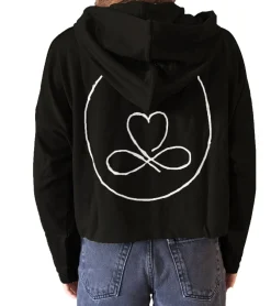 Sweater & Pullover*YOU DO YOU Damen Cropped-Hoodie mit Kapuze Alltags-Pullover Yoga-Mode 905081 Schwarz