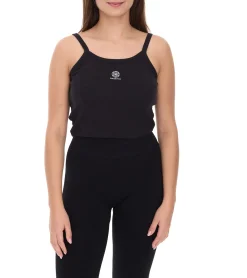 Tops & T-Shirts*YOU DO YOU Damen Crop-Top geripptes Fitness-Top Baumwoll-Shirt Tanktop Yoga-Mode 905101 Schwarz