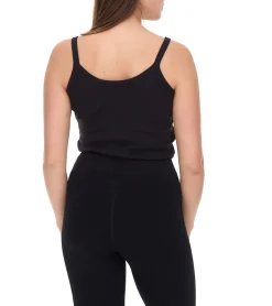 Tops & T-Shirts*YOU DO YOU Damen Crop-Top geripptes Fitness-Top Baumwoll-Shirt Tanktop Yoga-Mode 905101 Schwarz