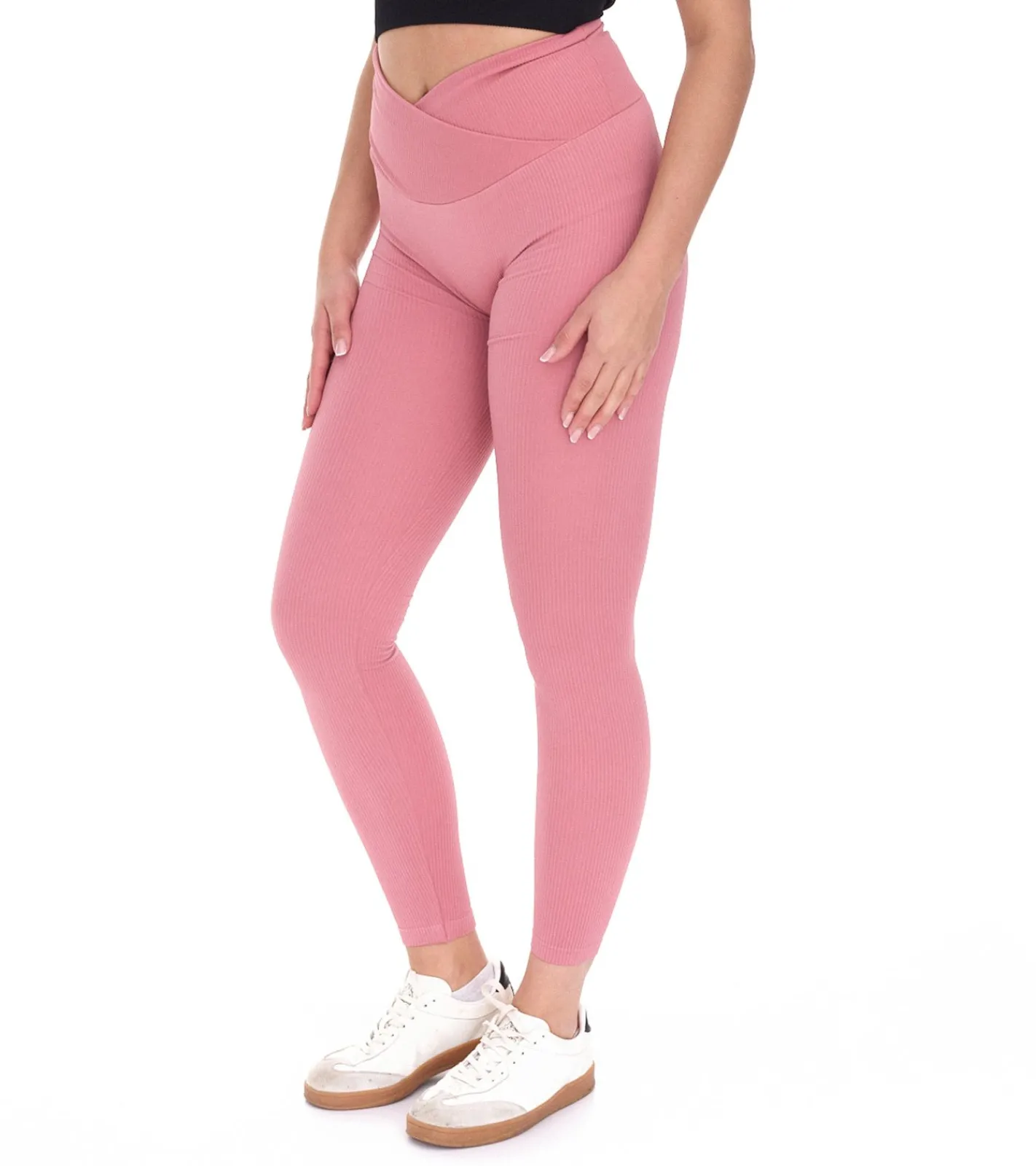 Sportunterbekleidung|Fitnessmode & Jogginghosen*YOU DO YOU Damen Leggings modische Fitness-Hose Workout-Hose Sport-Tights High Waist Yoga-Mode 904991 Alt-Rosa