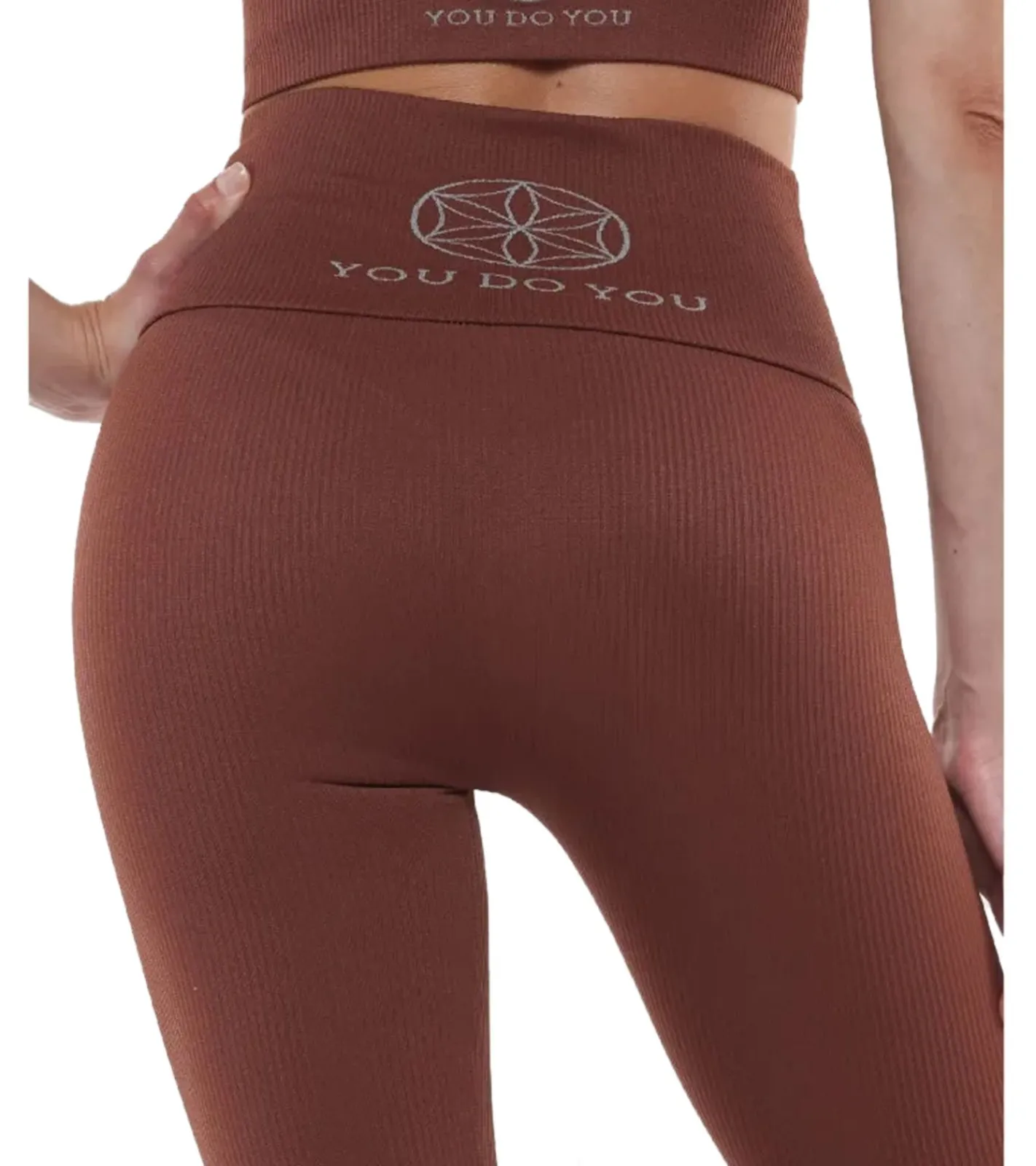 Sportunterbekleidung|Fitnessmode & Jogginghosen*YOU DO YOU Damen Leggings modische Fitness-Hose Workout-Hose Sport-Tights High Waist Yoga-Mode 904991 Mahagoni-Braun