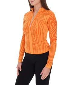 Sportoberbekleidung|Fitnessmode & Jogginghosen*YOU DO YOU Damen Long-Sleeve Trainings-Pullover mit Half-Zip cooles Sport-Shirt Yoga-Mode 905031 Orange