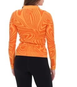 Sportoberbekleidung|Fitnessmode & Jogginghosen*YOU DO YOU Damen Long-Sleeve Trainings-Pullover mit Half-Zip cooles Sport-Shirt Yoga-Mode 905031 Orange