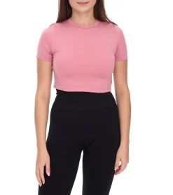 Tops & T-Shirts*YOU DO YOU Damen T-Shirt im Cropped-Style Fitness-Top Kurzarm-Shirt 9056041 Alt-Rosa