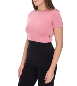 Tops & T-Shirts*YOU DO YOU Damen T-Shirt im Cropped-Style Fitness-Top Kurzarm-Shirt 9056041 Alt-Rosa