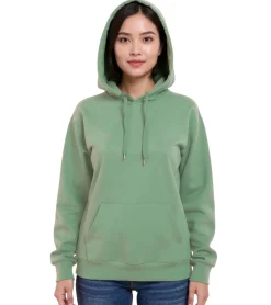 Sweater & Pullover*ZEGY Damen Hoodie schlichter Kapuzen-Pullover mit Kängurutasche Sweater 1082 Grün