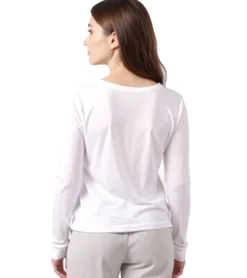 Sweater & Pullover*ZEGY Damen Pullover dünner Longsleeve mit V-Ausschnitt Sommer-Shirt 1078 Weiß