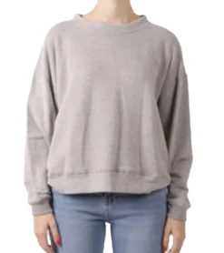 Sweater & Pullover*ZEGY Damen Strick-Pullover mit Rundhalsausschnitt Baumwoll-Pullover Freizeit-Sweater 1076 Grau