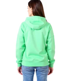 Mäntel & Jacken|Sweater & Pullover*ZEGY Damen Sweat-Jacke mit Kapuze Baumwoll-Sweater Zip Hoodie 1083 Mint-Grün
