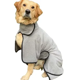 Camping & Outdoor*ZooRoyal Hunde-Bademantel in verschiedenen Größen mit Klettverschluss Hunde-Zubehör Grau