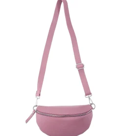 Sportausrüstung|Rucksäcke & Taschen*ZWILLINGSHERZ Classy Echtleder Damen Umhängetasche Cross Body Bag mit abnehmbaren Schultergurt Bauchtasche modische Ausgeh-Tasche 1416C-1 Altrosa