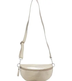 Rucksäcke & Taschen|Sportausrüstung*ZWILLINGSHERZ Damen Echtleder Cross Body Bag Umhängetasche mit abnehmbaren Schultergurt Bauchtasche modische Ausgeh-Tasche 1416C Gold