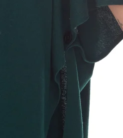 Strickjacken & Cardigans|Sweater & Pullover*ZWILLINGSHERZ Damen Poncho mit Kaschmir hochwertiges Cape Tunika mit Ärmeln 8029P Tannengrün