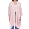 Strickjacken & Cardigans|Sweater & Pullover*ZWILLINGSHERZ Damen Poncho mit Kaschmir hochwertiges Cape Tunika mit Ärmeln 8029POO Rosa