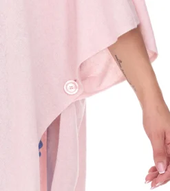 Strickjacken & Cardigans|Sweater & Pullover*ZWILLINGSHERZ Damen Poncho mit Kaschmir hochwertiges Cape Tunika mit Ärmeln 8029POO Rosa