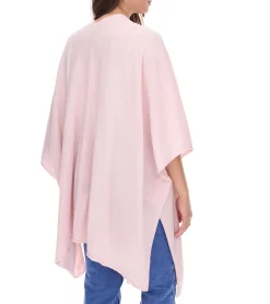 Strickjacken & Cardigans|Sweater & Pullover*ZWILLINGSHERZ Damen Poncho mit Kaschmir hochwertiges Cape Tunika mit Ärmeln 8029POO Rosa