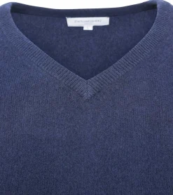 Pullover & Sweater*ZWILLINGSHERZ Herren 100% Kaschmir-Pullover Pullover mit V-Ausschnitt Langarm-Shirt Navy
